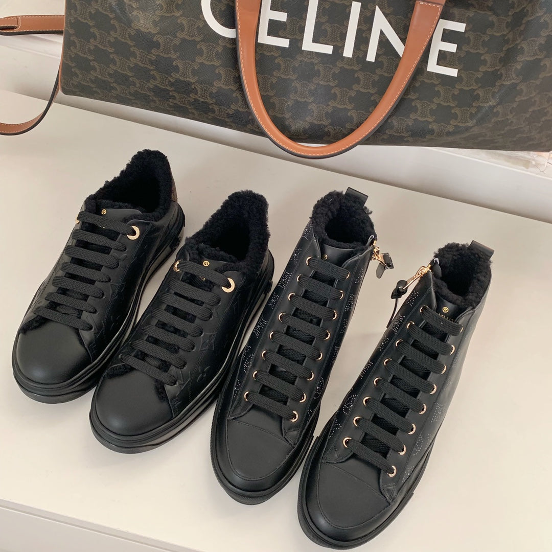 LV鞋-LV Charlie 2022春 厚底 皮款 黑