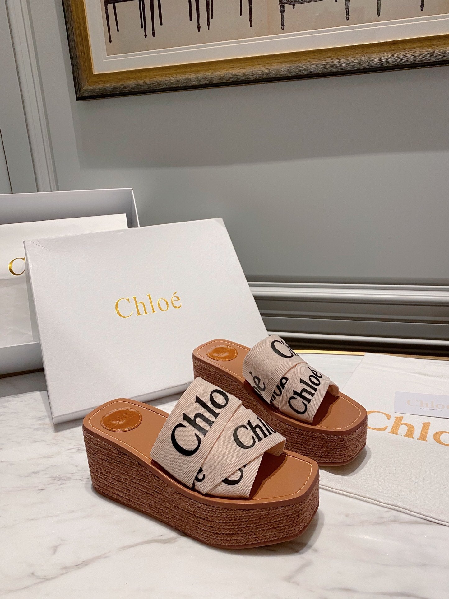 Chloe鞋-Chloe Woody Wedge Mule 厚底拖鞋