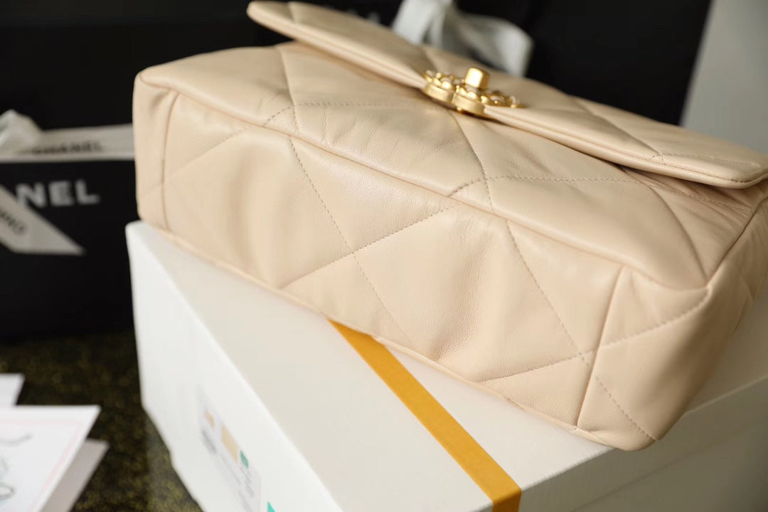 Chanel 19Bag-中號杏色