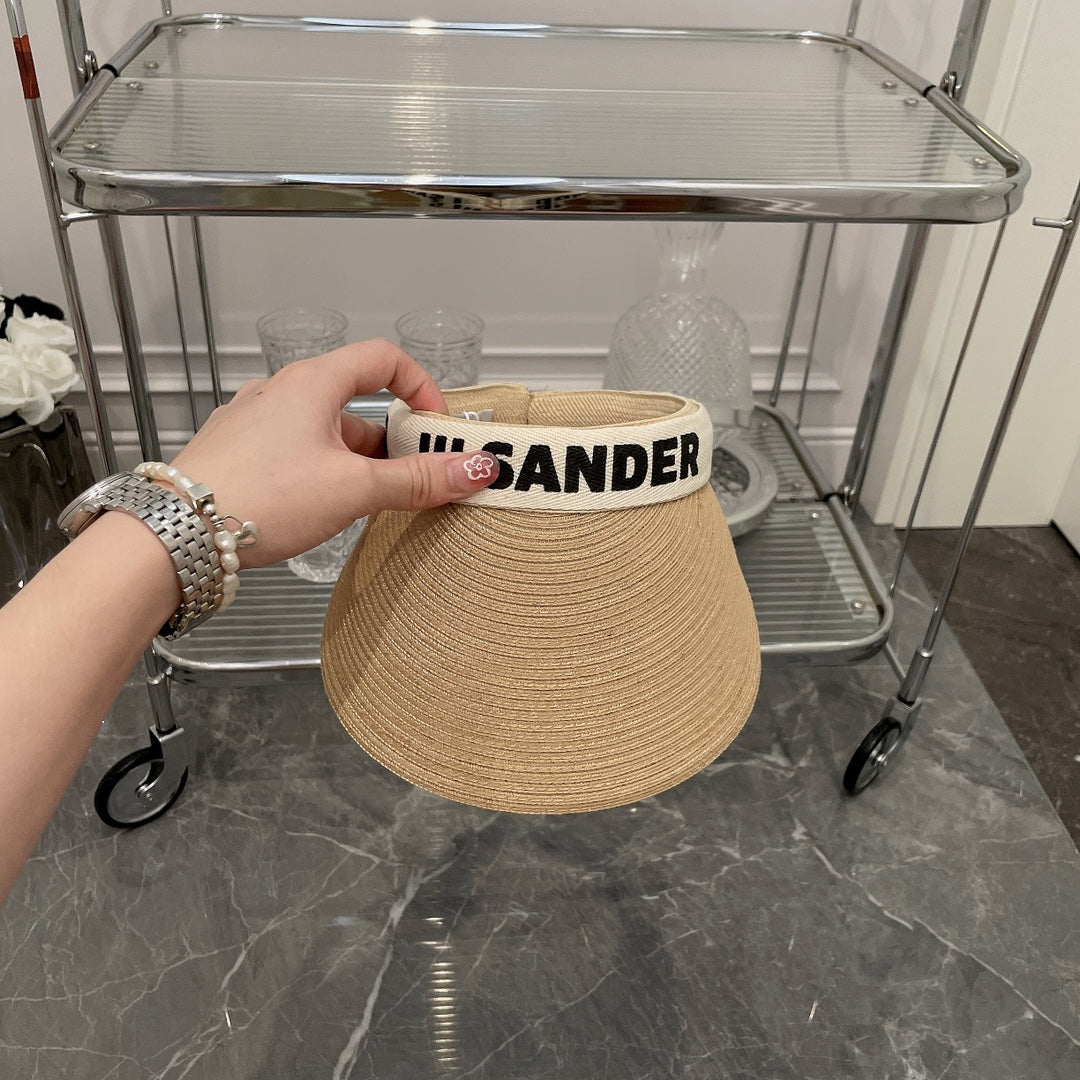 JIL SANDER 草編空頂遮陽帽