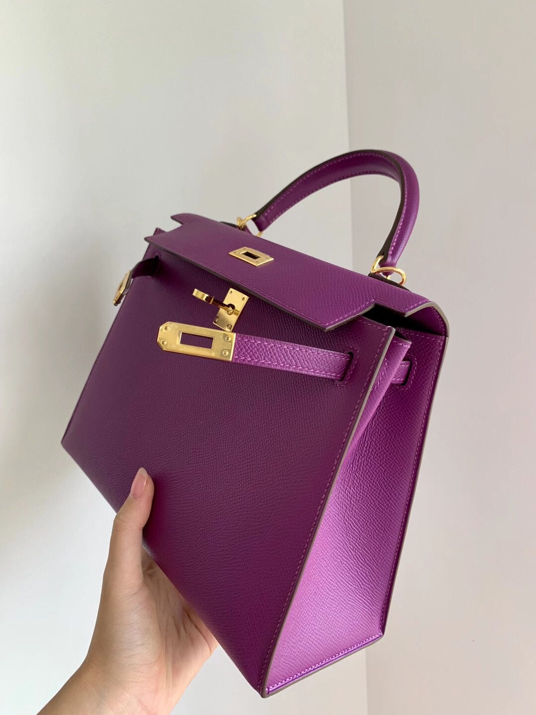 Hermes-Kelly 25-P9海葵紫-Epsom-金扣
