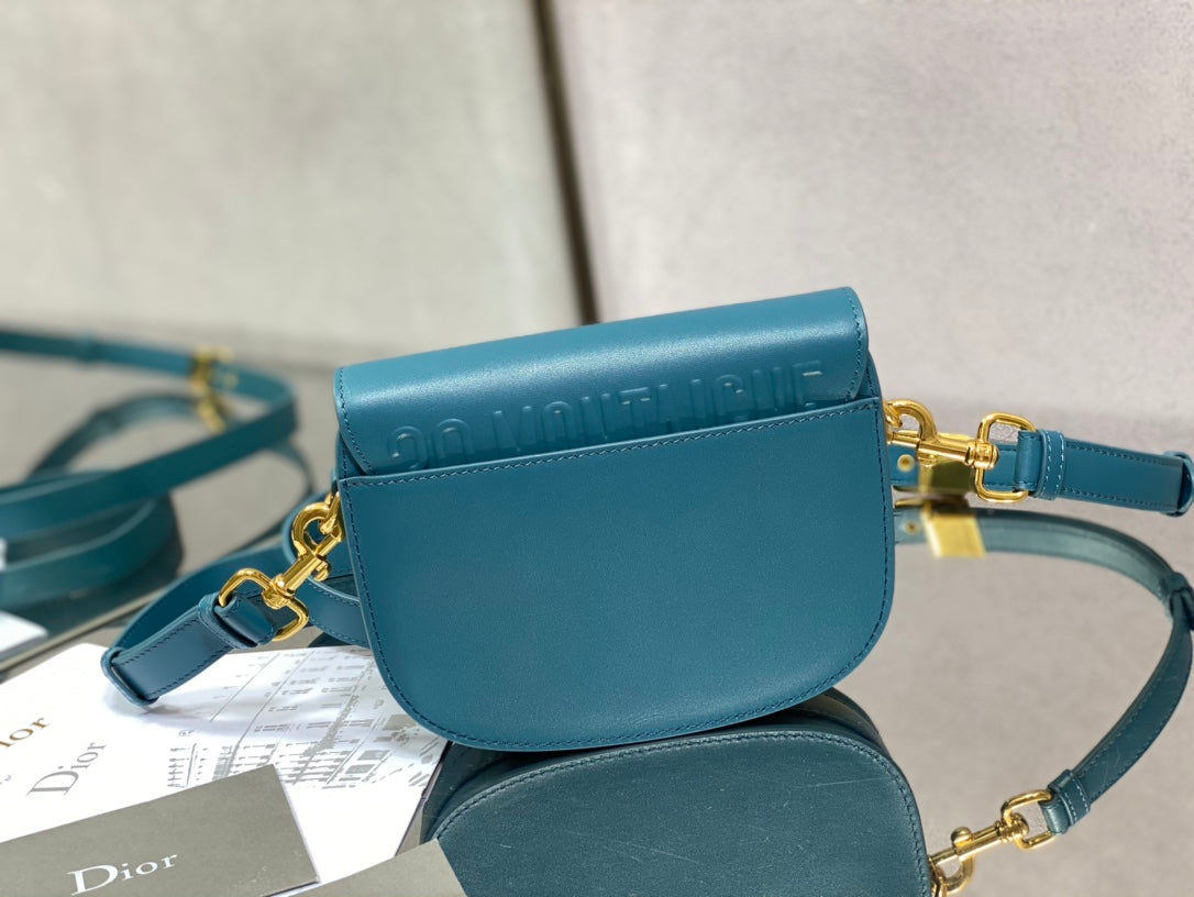 Dior Bobby-小號18cm-深海藍牛皮