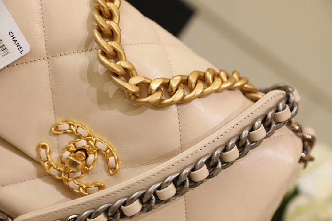 Chanel 19Bag-小號杏色