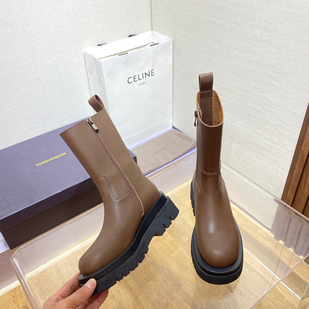 B編織-2022秋冬新款 短靴 網紅同款 咖色