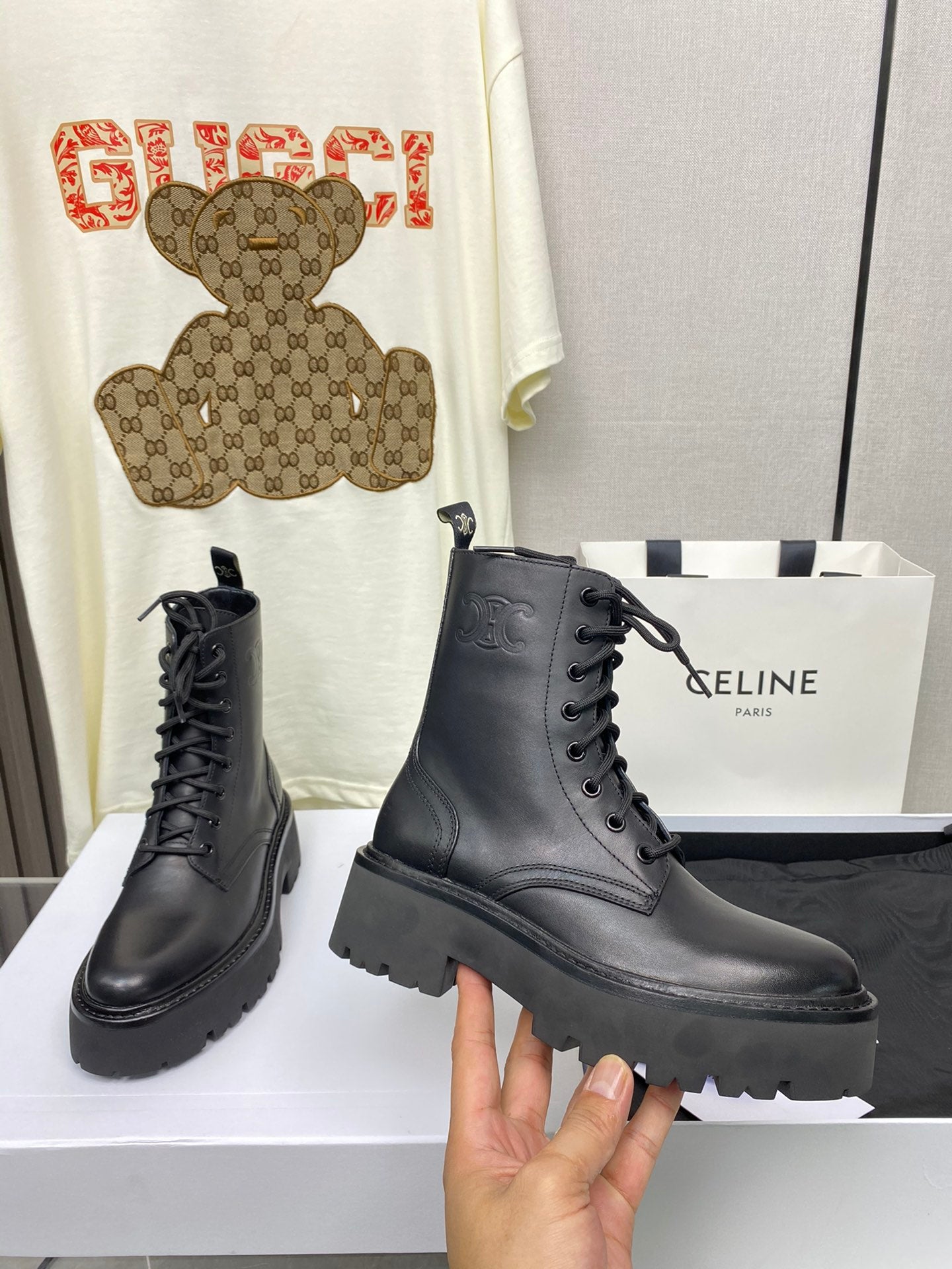 賽C家-繫帶厚底靴 跟高5cm (尺碼35-39，40訂製）