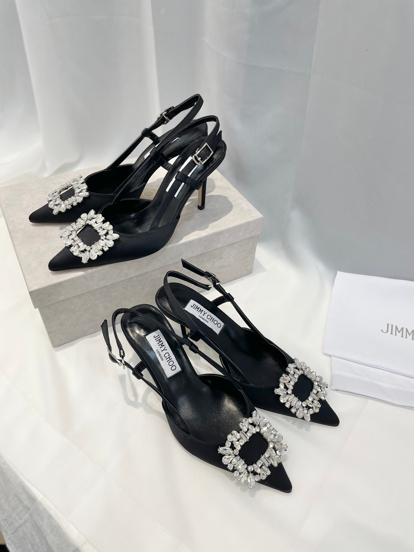 JC傑米-女神系列 鑽扣高跟鞋 黑色