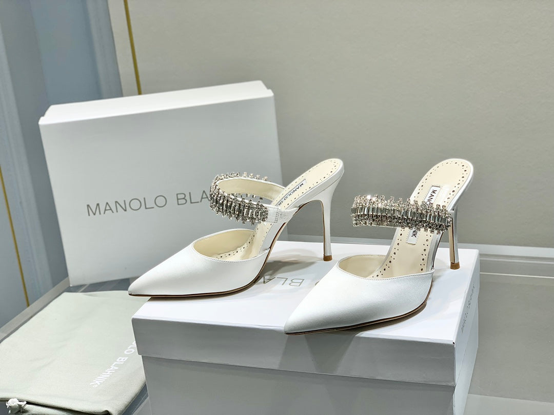 Manolo Blahnik-尖頭水鑽 高跟鞋 細跟鞋