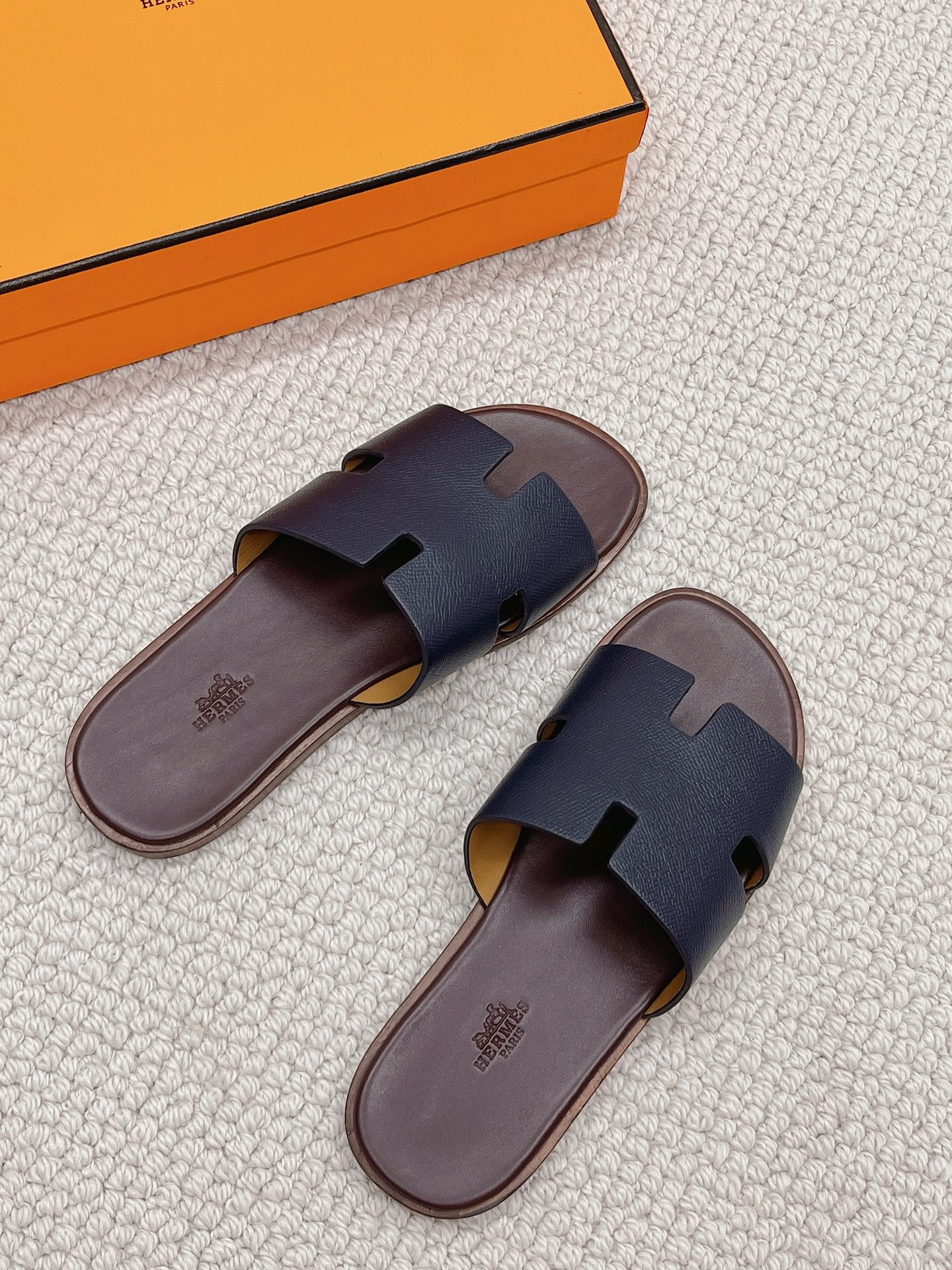 Her-進口牛皮 拖鞋 咖色