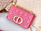Dior Caro 小號20cm-玫紅小牛皮