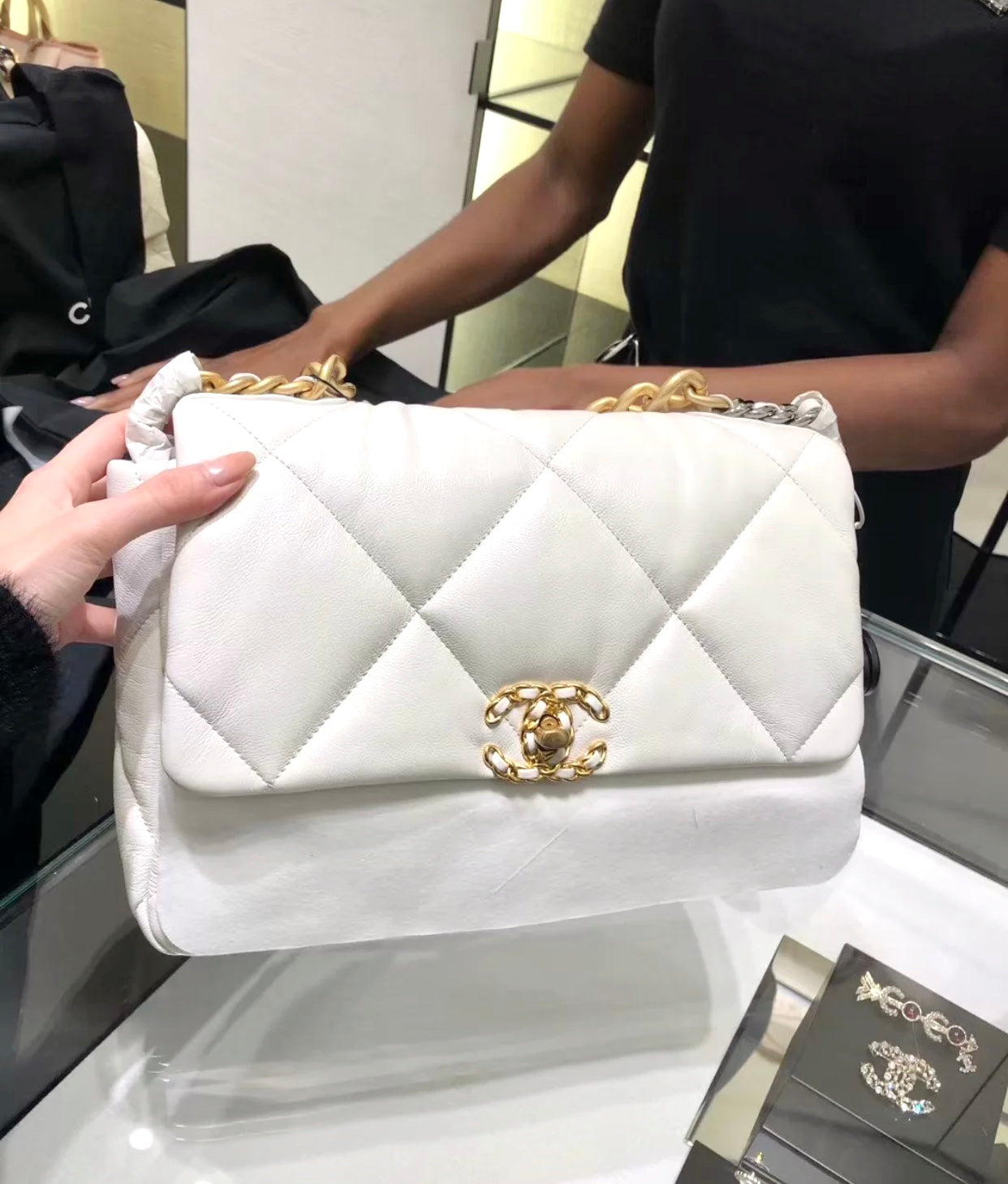 Chanel 19Bag-中號白色
