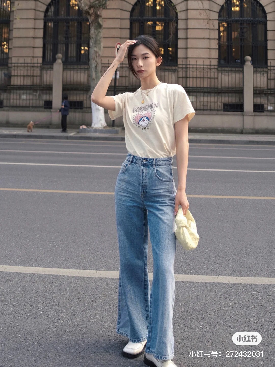 B編織-Mini Jodie 迷你牛角包 上身圖