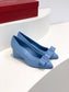 Salvatore Ferragamo鞋-菲拉格慕 Viva低跟尖頭 平底鞋 藍