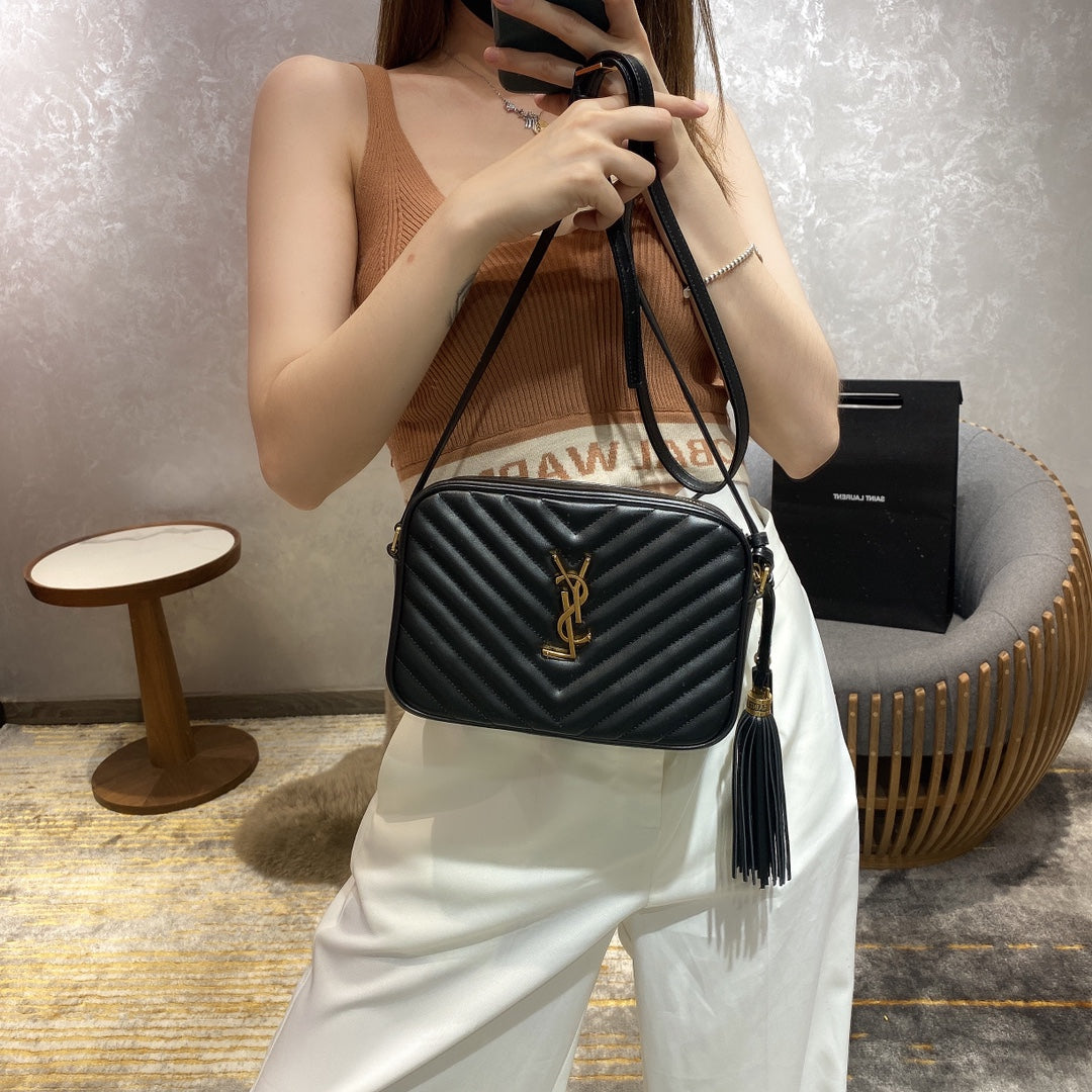 聖Y羅-Lou Bag 相機包-黑色金扣