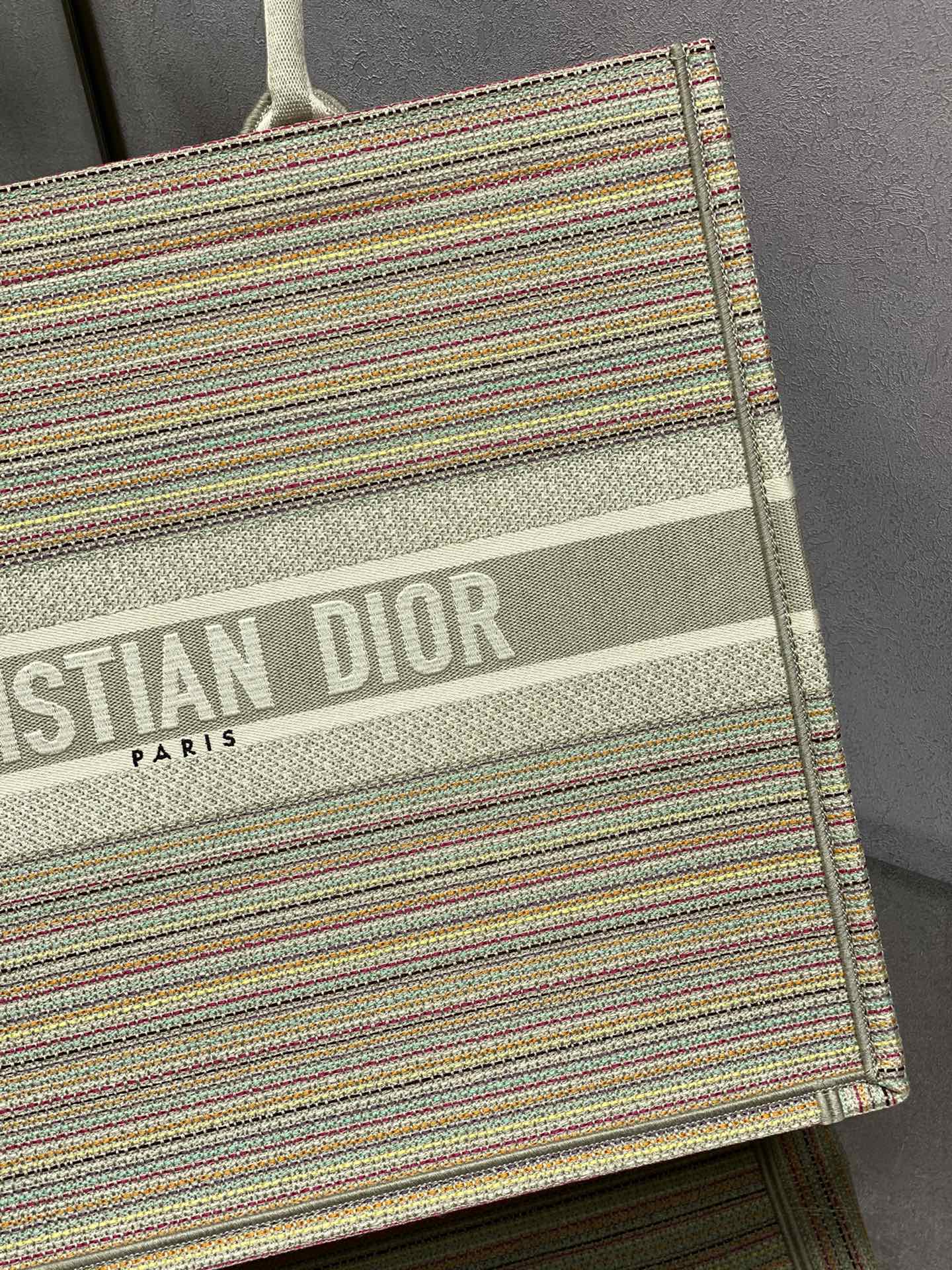 Dior Book Tote-大號41.5cm-金絲條紋