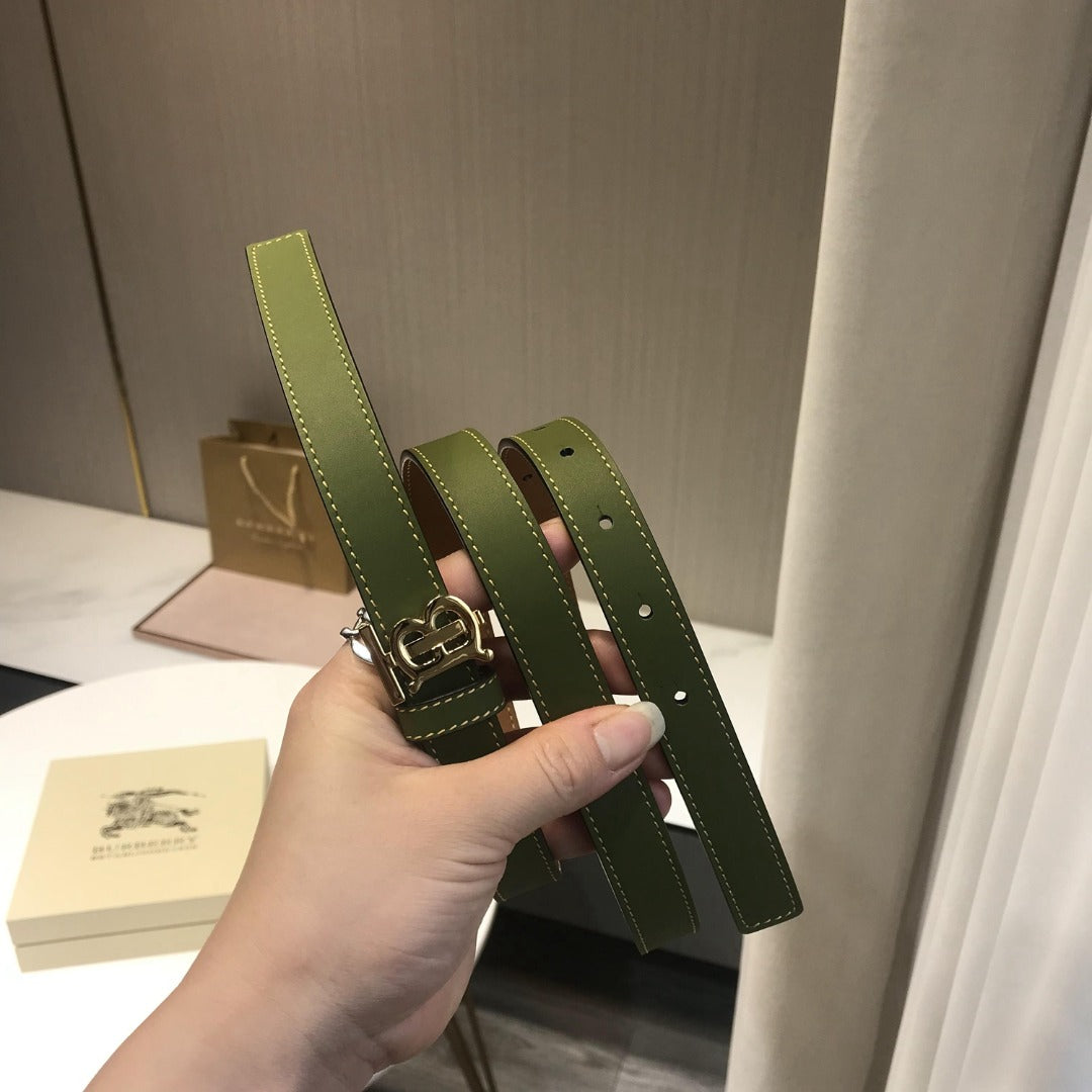 巴B家-綠色金扣皮帶-2.0cm
