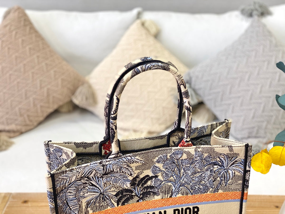 Dior Book Tote-大號41.5cm-藍椰子樹