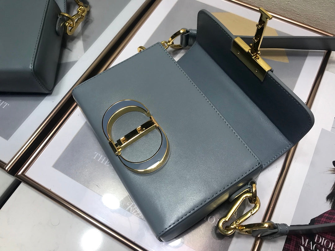 Dior 蒙田 Mini Box 珐瑯扣-17.5cm-灰