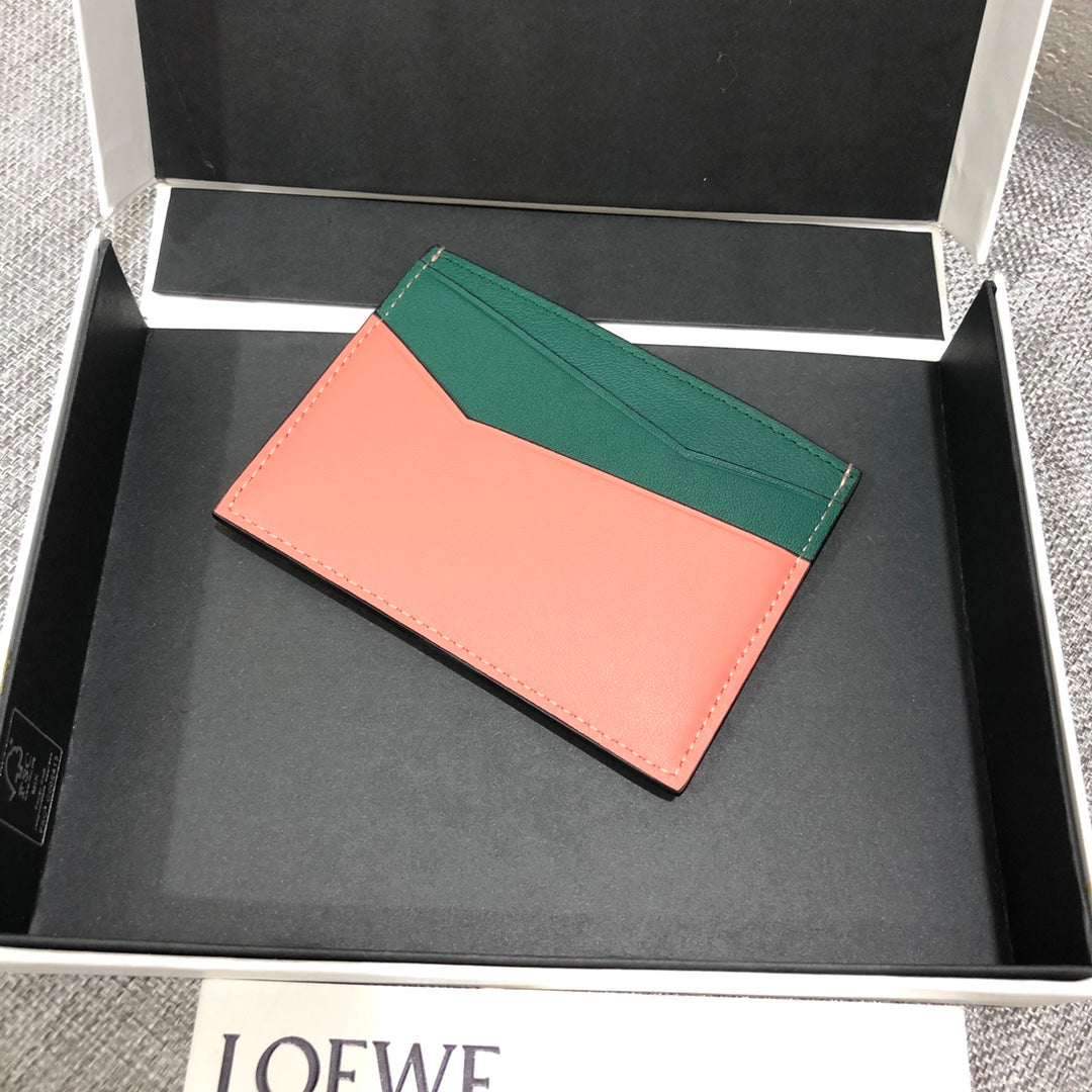 Loewe Plain Card Holder 多色拼接皮革卡包