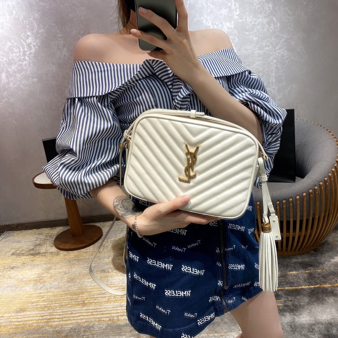 聖Y羅-Lou Bag 相機包-白色金扣