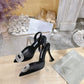 Manolo Blahnik-22SS 晶飾搭扣高跟鞋 黑色 8cm