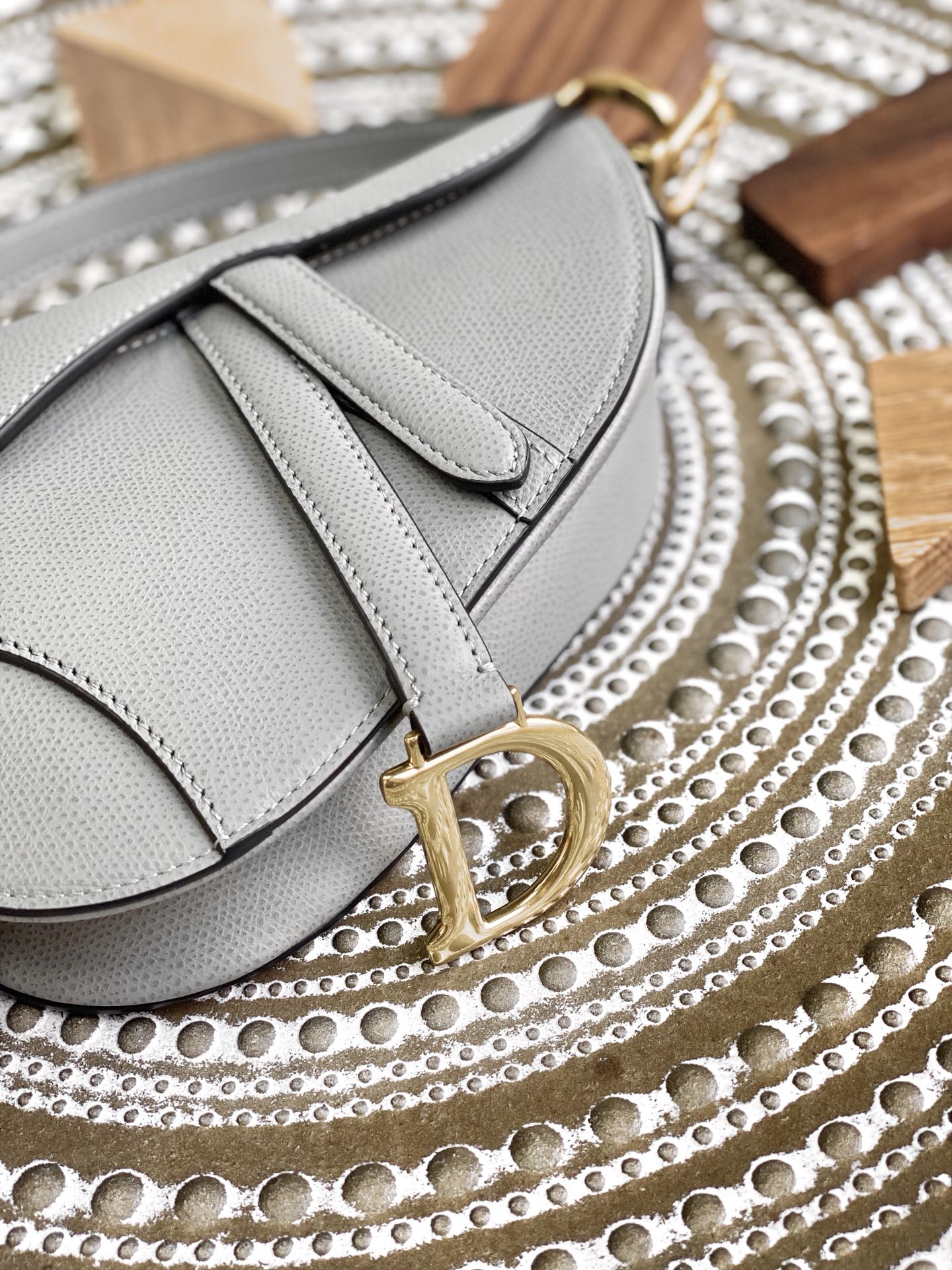 Dior Saddle 馬鞍包-手掌紋-小號岩石灰色-19.5cm