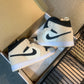 N1K- AJ 1 mid 中筒板鞋 休閒鞋 米黑色