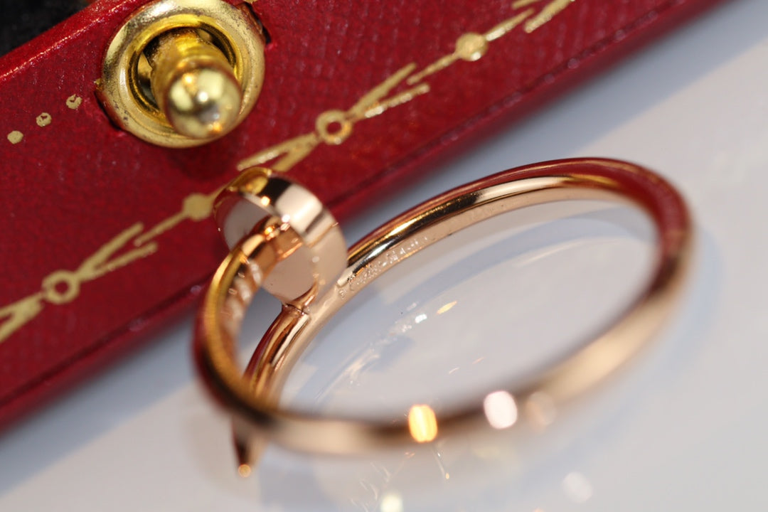 Cartier 釘子戒指-玫瑰金-無鑽