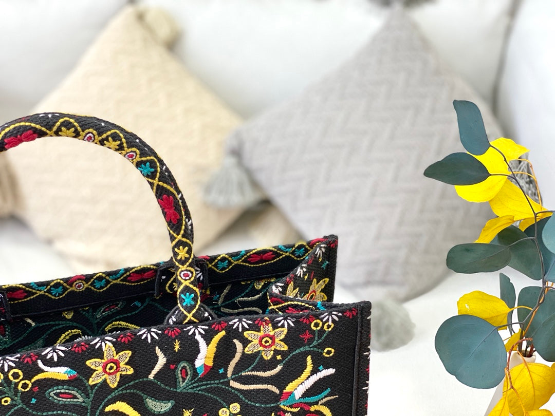Dior Book Tote-大號41.5cm-黑花