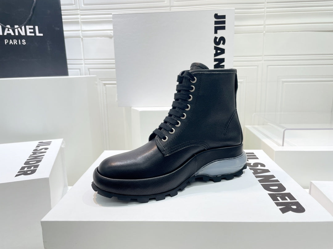Jil sander-2022秋冬 爆休閒系列 厚底透明跟休閒短靴 情侶款
