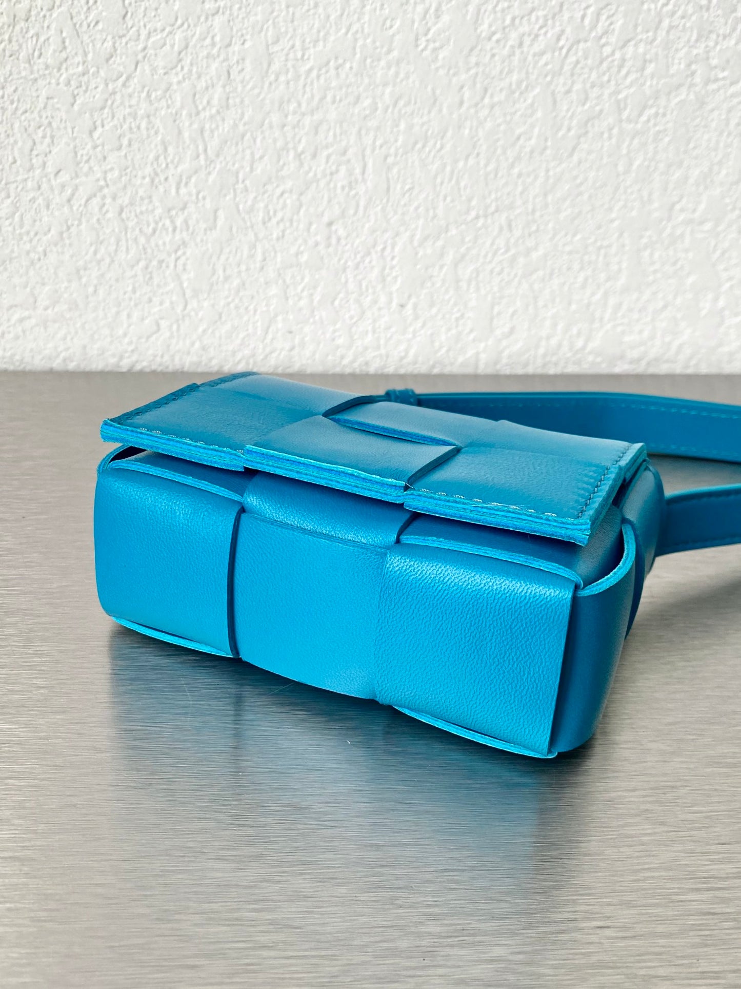 B編織-羊皮方格Mini cassette Bag 迷你編織包 12x8x4cm