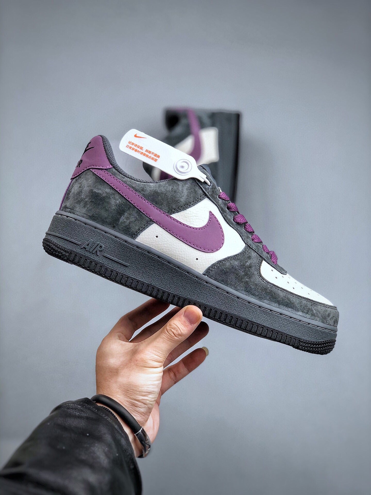 N1KE-Air Force 1 ’07 男女同款 灰紫色
