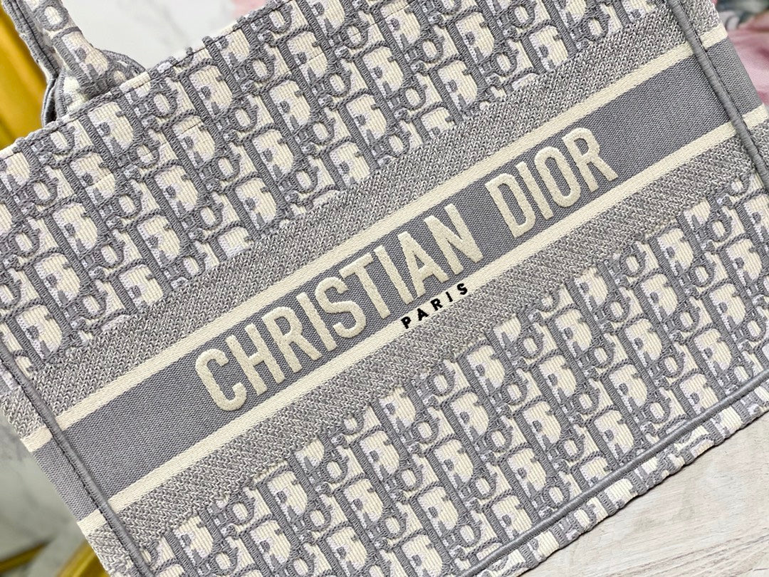 Dior Book Tote-小號36.5cm-灰色老花