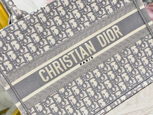 Dior Book Tote-小號36.5cm-灰色老花