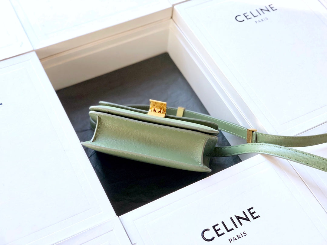 賽C家-Box Teen 水波紋小牛皮手袋-牛油果綠