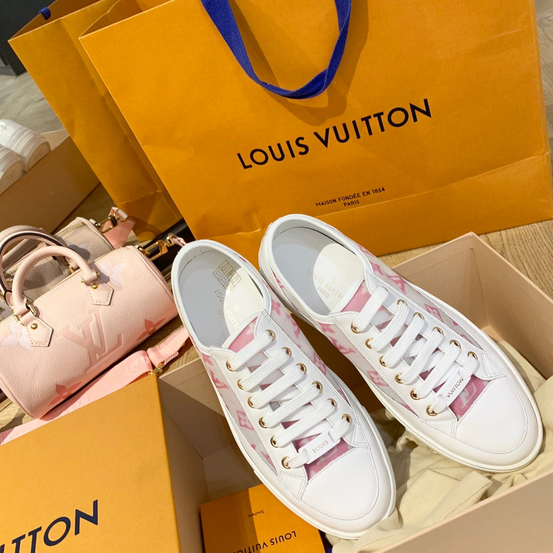 LV鞋-LV Charlie 2022春 低筒 粉色