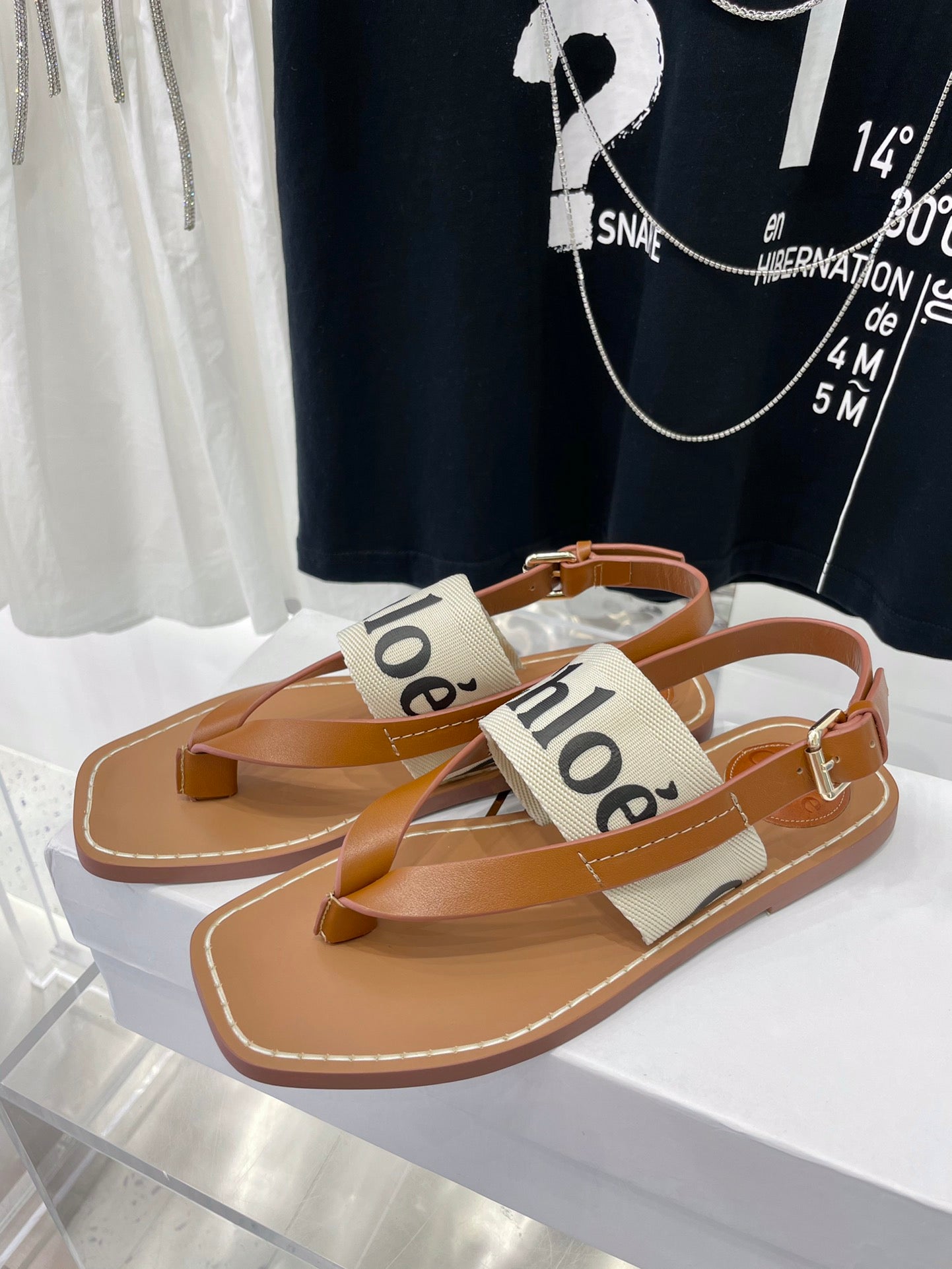 Chloe鞋-Chloe Woody Logo 涼鞋