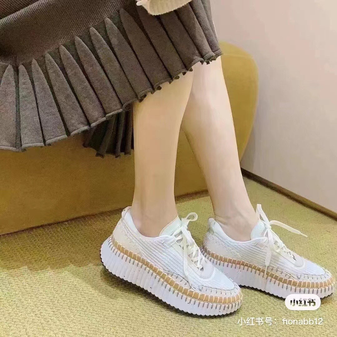 克羅C-Nama sneaker彩虹系列 網面拼色休閒運動鞋 米色