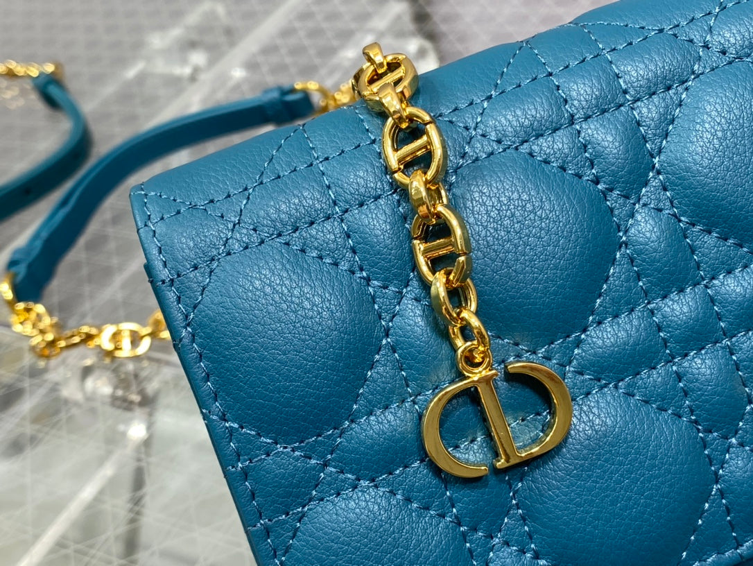 Dior-Caro 菱格紋 小牛皮 鍊條包