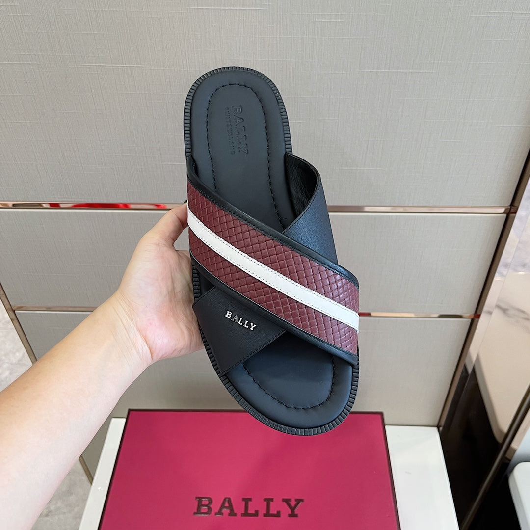 Ball-JABIL牛皮拖鞋 紅色