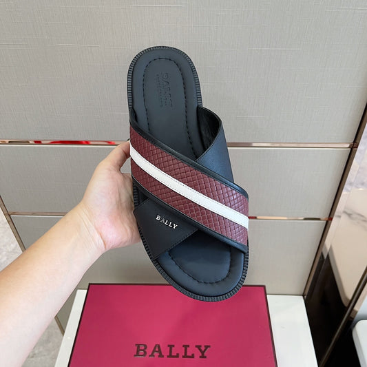Ball-JABIL牛皮拖鞋 紅色