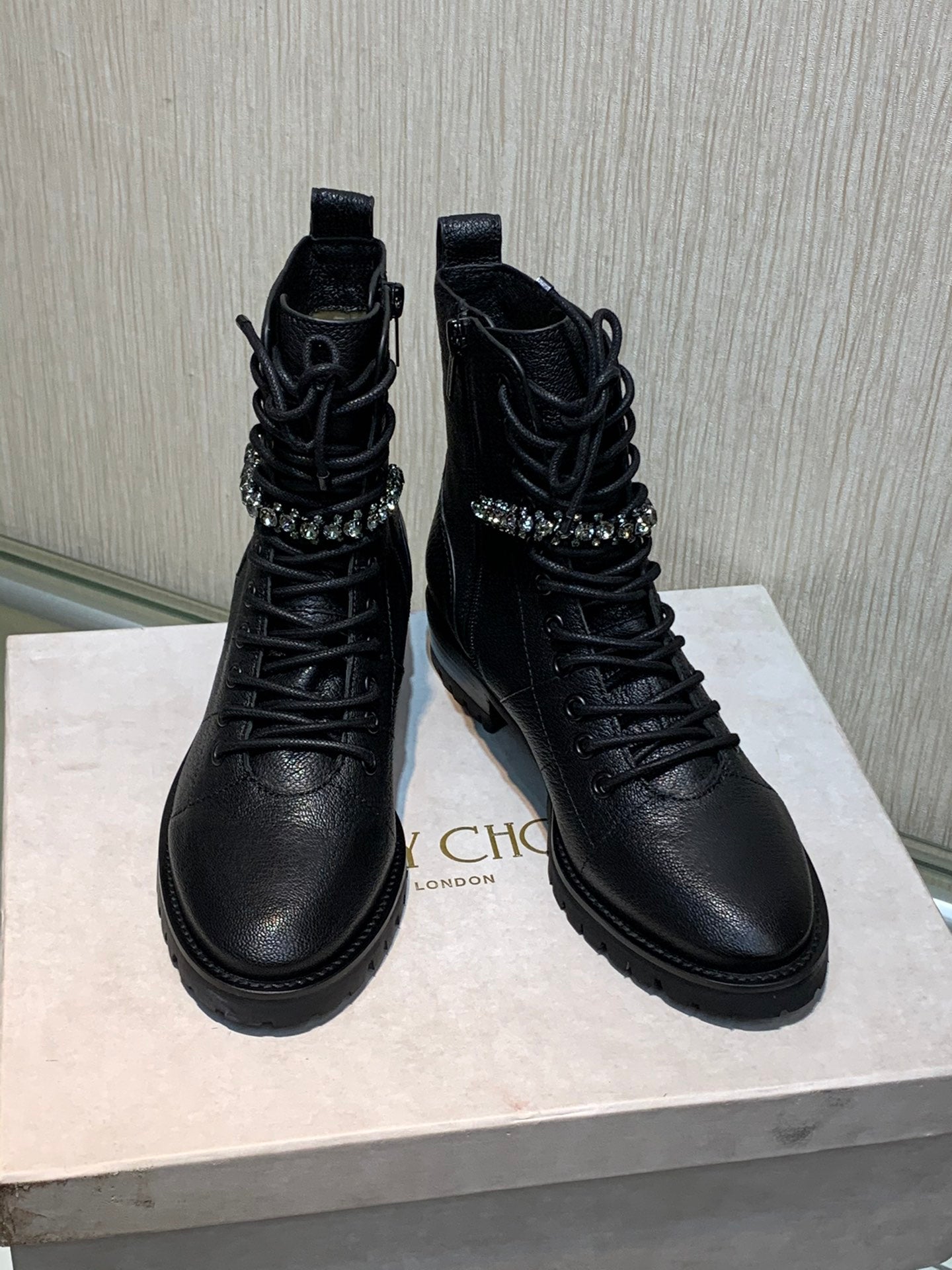 JC傑米-2022秋冬新款 施華洛奇水鑽女靴 2.5cm