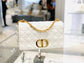 Dior Caro 大號28cm-白色小牛皮