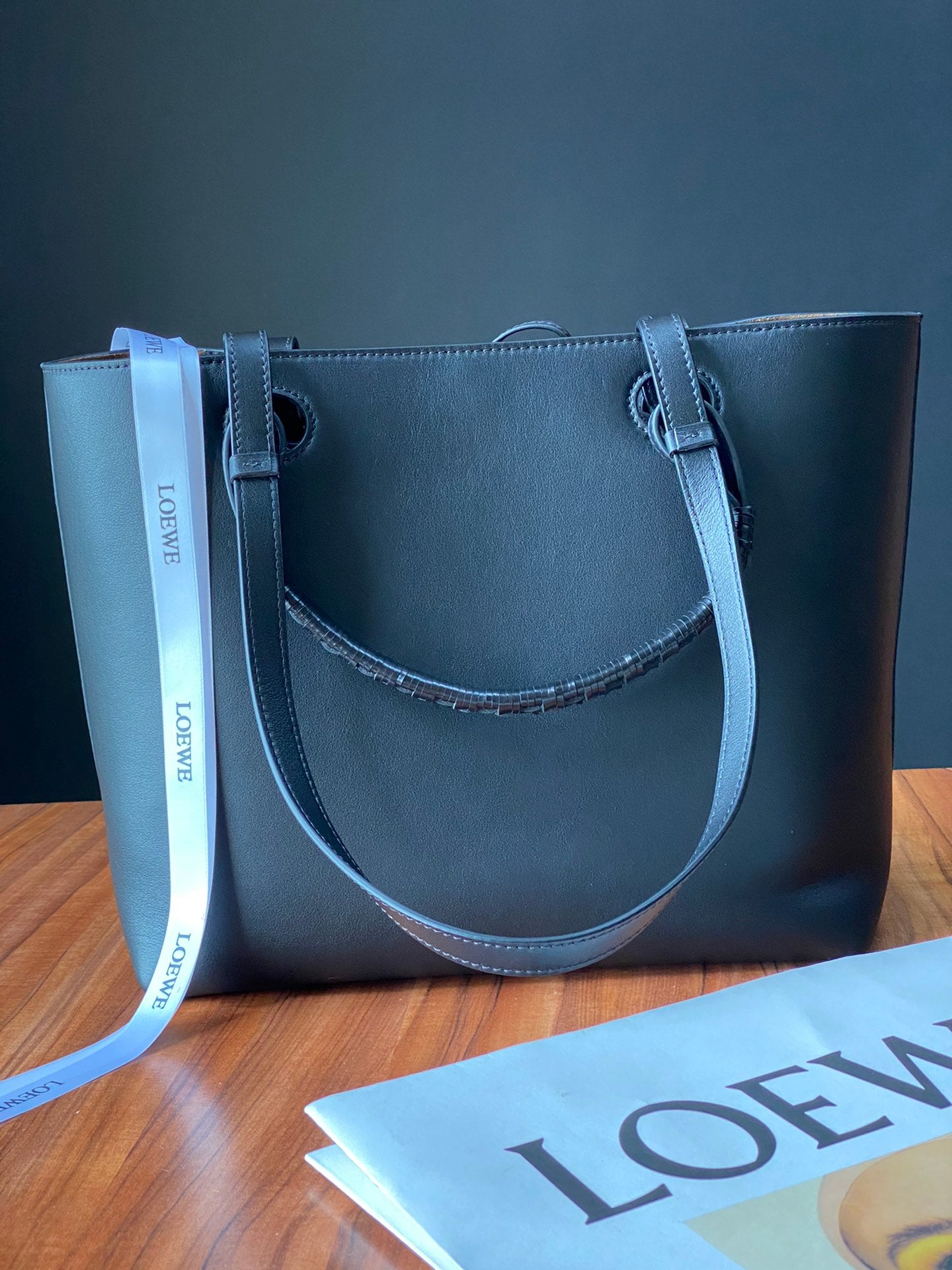 羅L威-Anagram Tote 手袋 平紋 黑色 小號