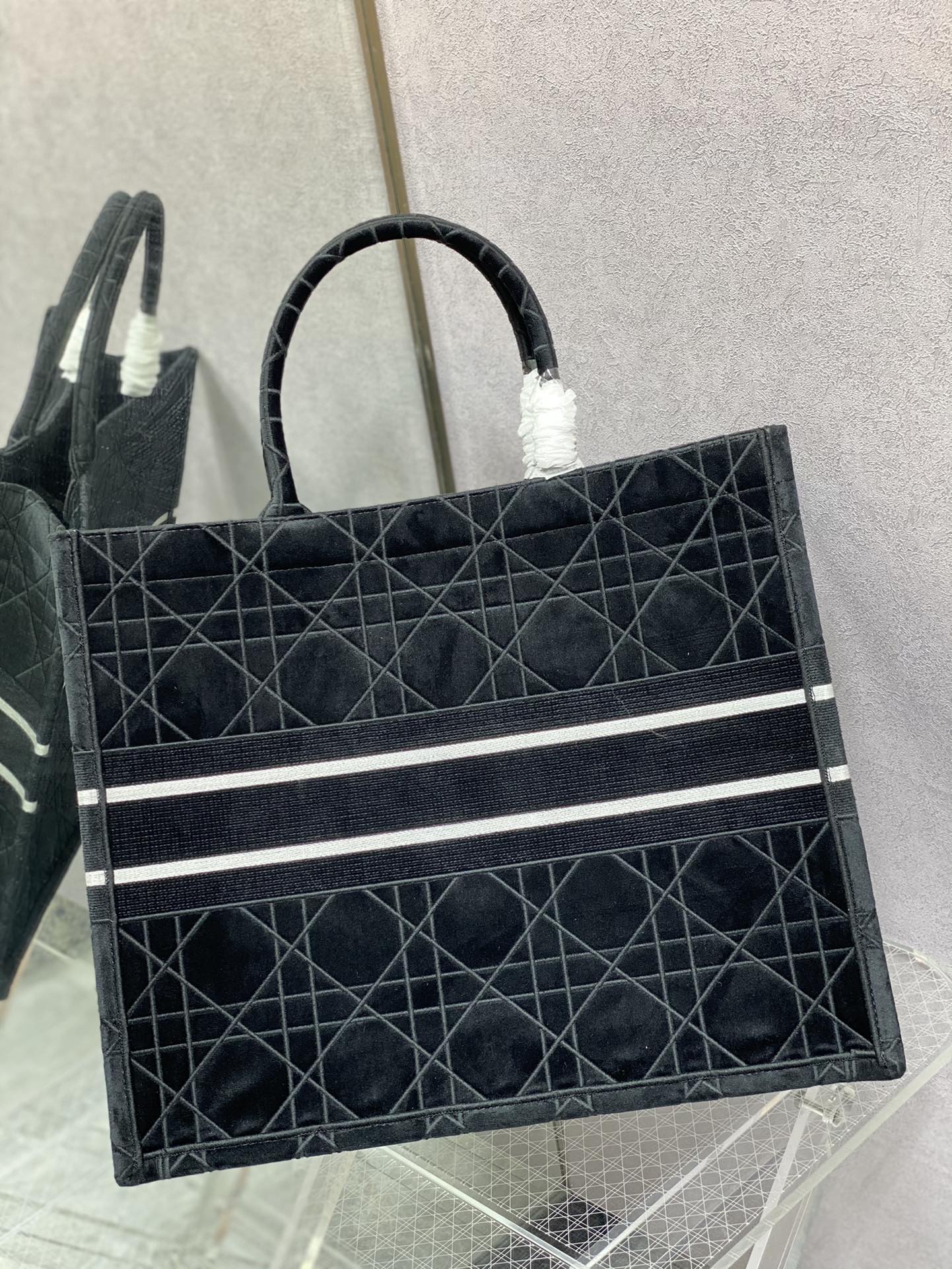 Dior Book Tote-大號41.5cm-秋冬絲絨菱格系列