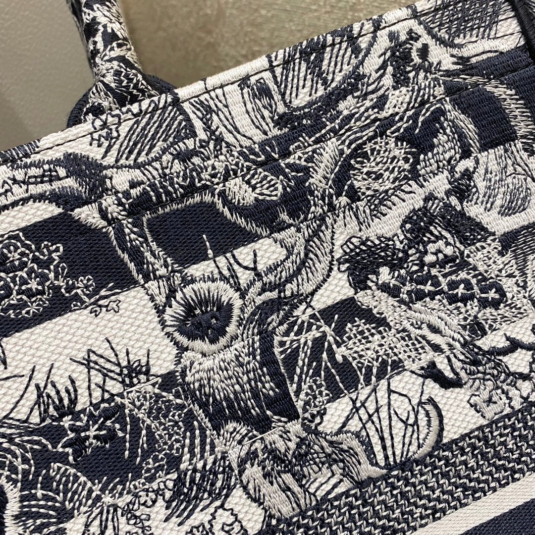 迪D家 Book Tote-大號41.5cm-黑色老虎