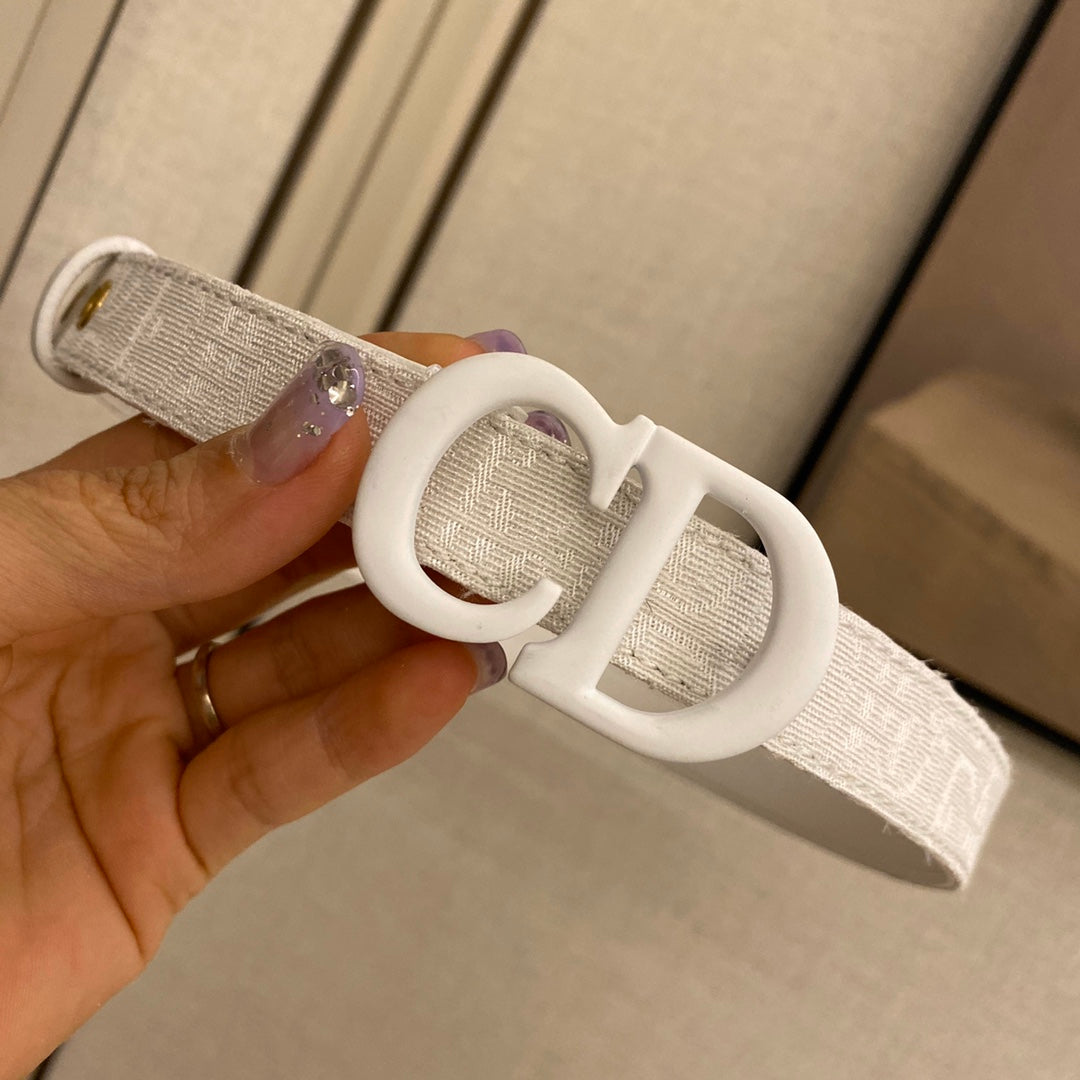 迪D家-白色皮帶-2.0cm