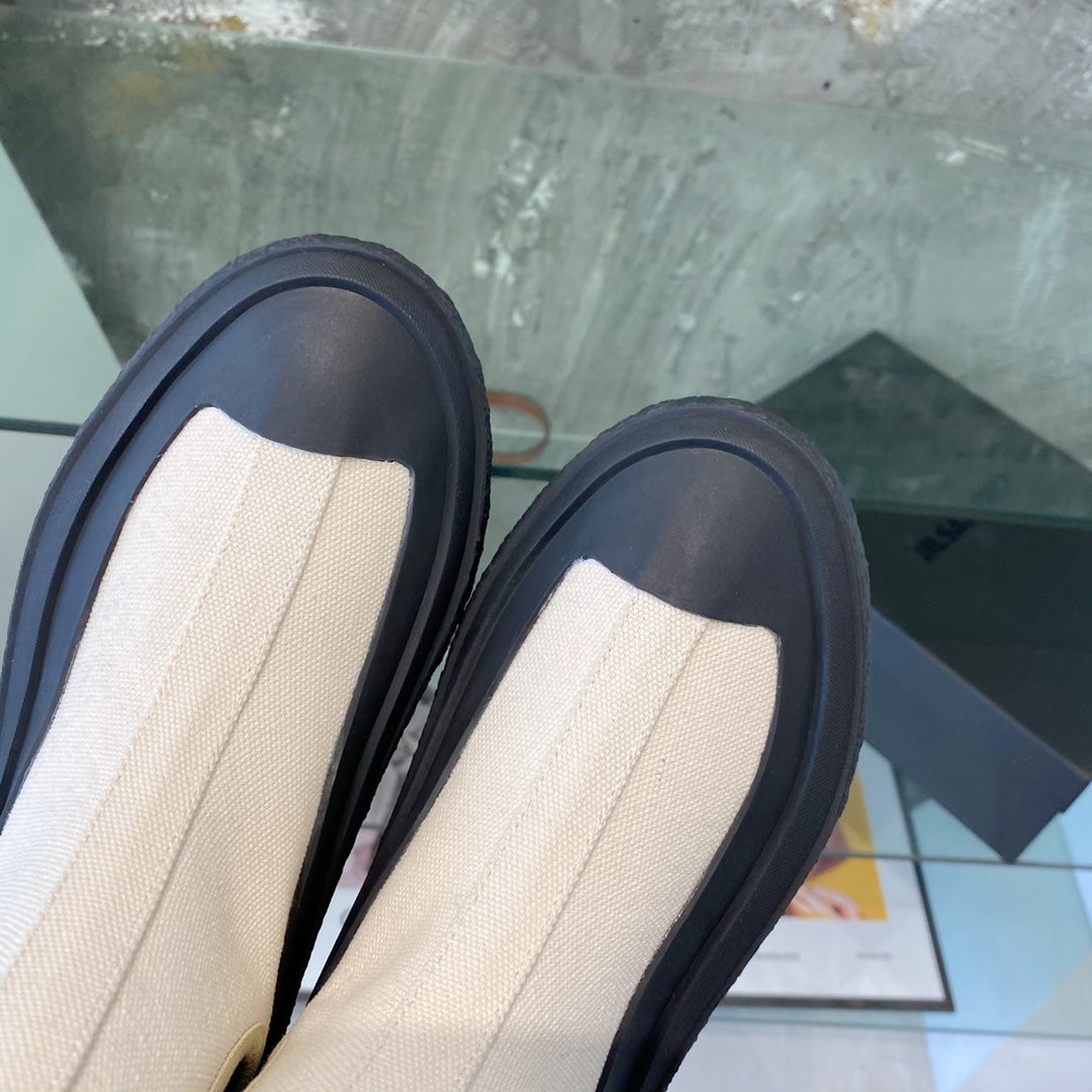 Jil sander-2022新款 帆布短靴 白色