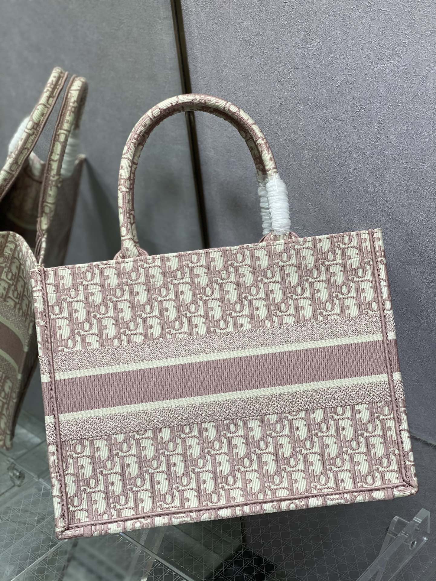 Dior Book Tote-小號36.5cm-粉色老花