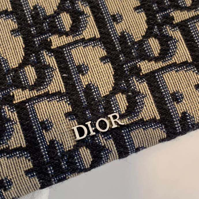 Dior 老花拉鍊零錢包-銀Logo