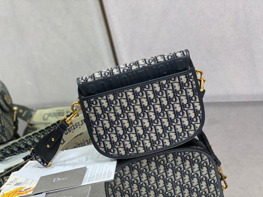 Dior-Bobby包 oblique系列秋冬 大號 經典藍布